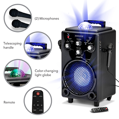 SPKA75 - BRAVO All-In-One Karaoke Party System with Bluetooth and Two Microphones